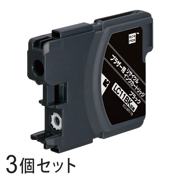 Other - 【3本セット】 LC11BK リサイクルインクカートリッジ ブラック エコリカ ECI-BR11B ブラザー対応 【沖縄・離島 お届け不可】