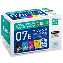 IB07CL4B リサイクルインクカートリッジ 4色パック エコリカ ECI-EIB07B-4P エプソン対応 【沖縄・離島 お届け不可】