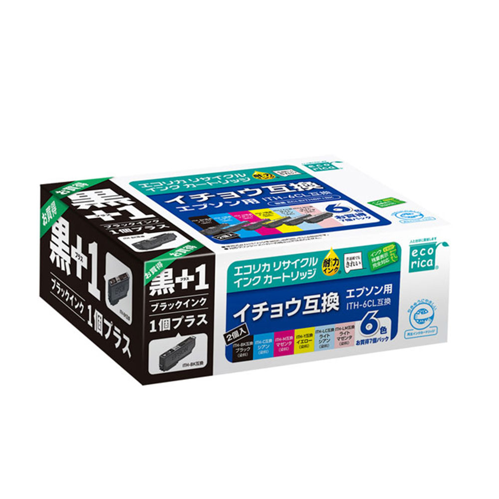 乐天商城 - ITH-6CL+ITH-BK リサイクルインクカートリッジ 6色パック エコリカ ECI-EITH6P+BK エプソン対応 【沖縄・離島 お届け不可】