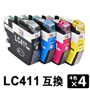Rakuten - LC411-4PK 【4色セット×4】 互換インクカートリッジ