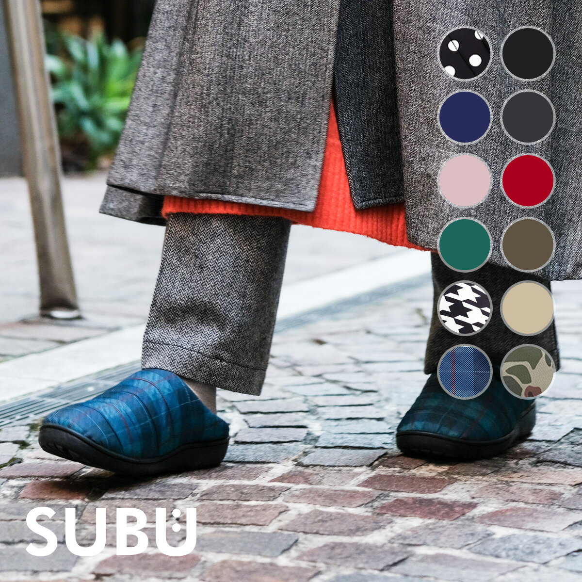 SUBU スブ サンダル Permanent Collection F-LINE おしゃれ ルームシューズ 防寒 冬用 サンダル サボ スリッポン キルティング ダウン 外用 スリッパ つっかけ 室内履き オフィス 防寒 アウトドア 起毛 ボア 【沖縄・離島 お届け不可】のサムネイル