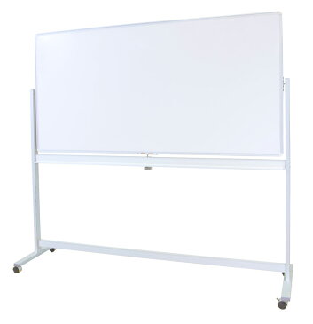 ホワイトボード 脚付き 月予定表入り+無地 両面タイプ W1800*H900mm アルミ脚 キャスター付き マーカー付き 【 ホワイトボード 月予定表入り 】
