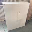 【中古】SEIKO 生興 ANW-34H 書庫 収納家具 スチール両開き書庫 ホワイト 本体奥行400mm 本体横幅880mm 本体高さ1120mm ※個人宅へ...