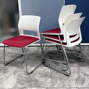 【中古】コクヨ CK-164 ミーティングチェアー 会議用イス 160シリーズ スタッキング RED 4脚SET