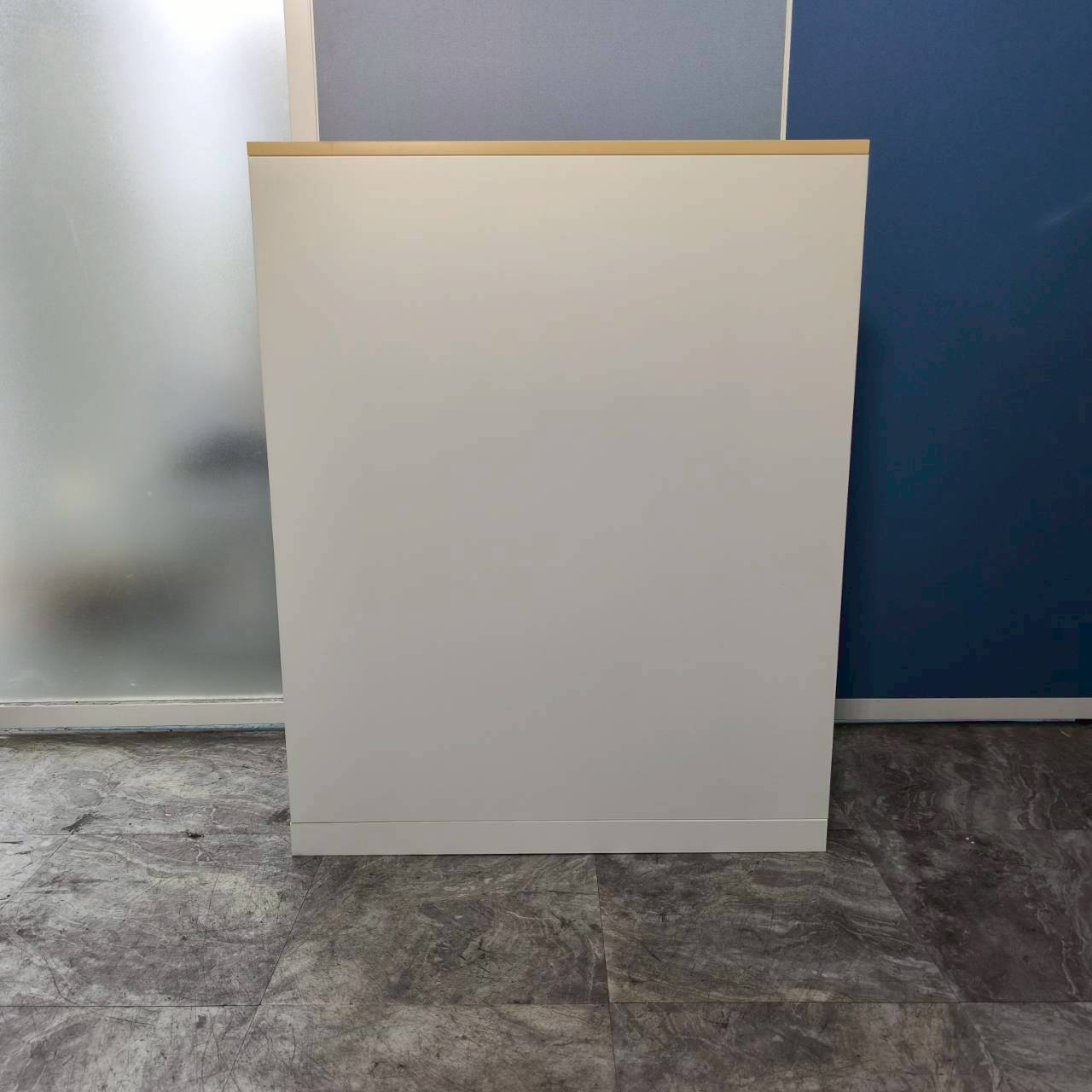 【中古】生興 RW-45-10K オープン書庫 キャビネット ホワイト W900mm/D450mm/H810mm ナチュラル 三段 [2]