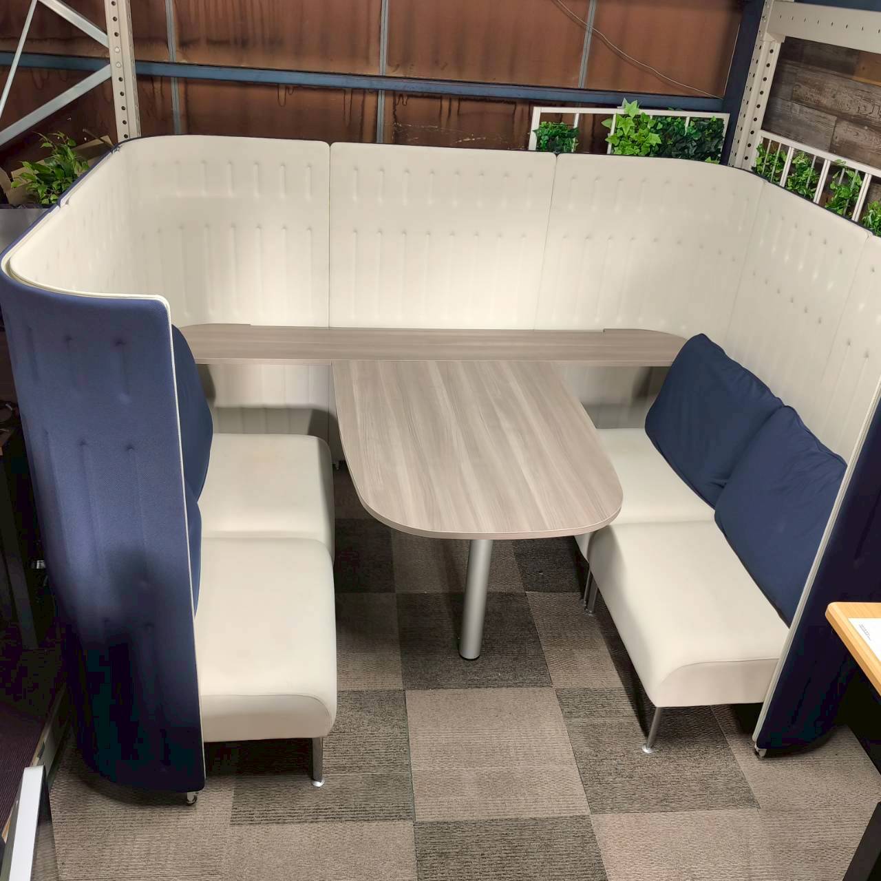 【中古】オカムラ okamura MF622BMX62 ワークブース ソファセット ABW マッフル ネイビー 応接セット ..