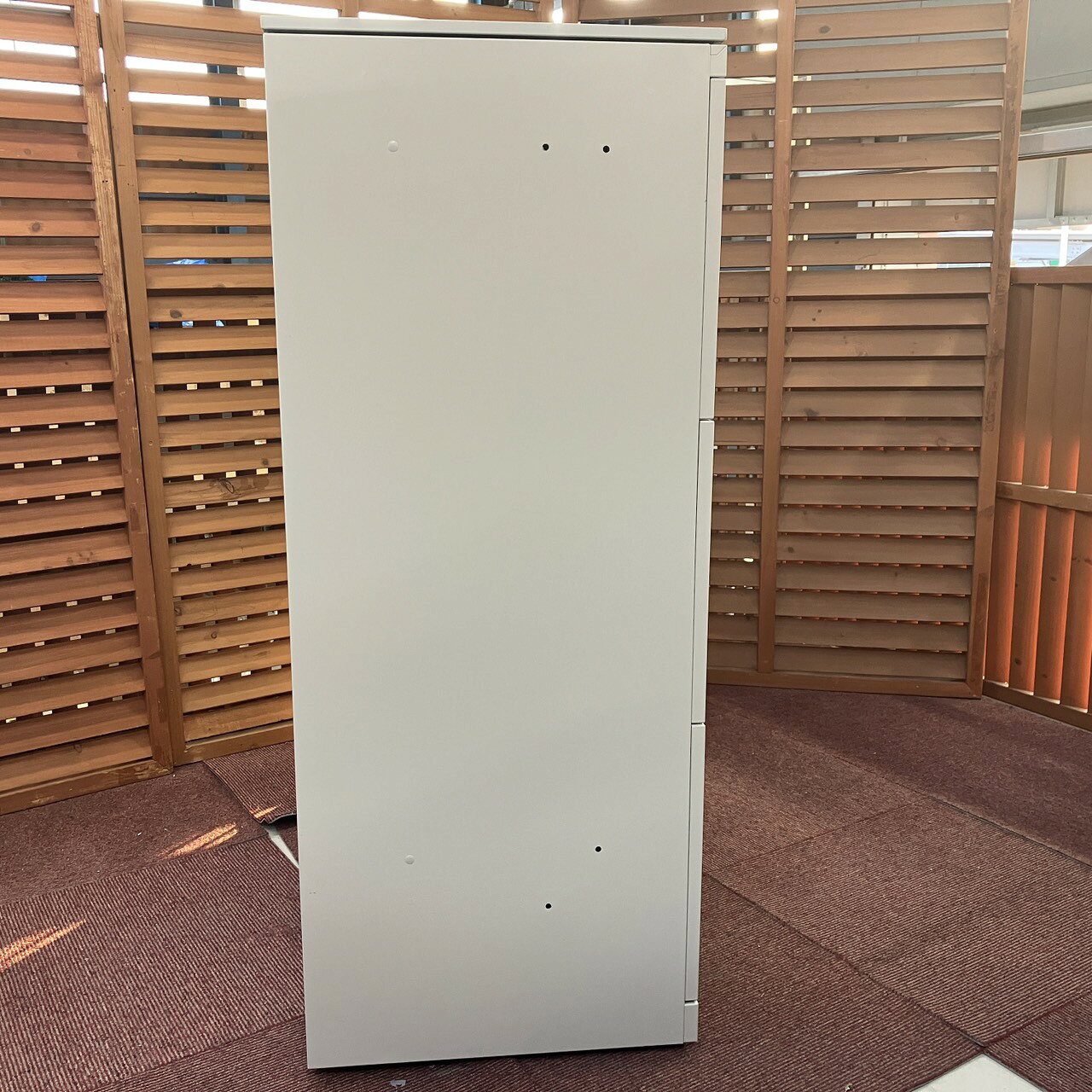 【中古】オカムラ okamura ラテラル書庫 3段 グレー レクトライン ローキャビネット 4BG3ZC Z13 W900 / D450 / H1115 [2]