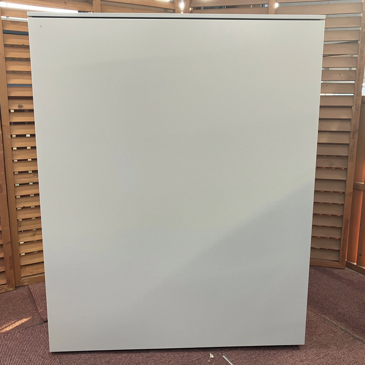 【中古】オカムラ okamura ラテラル書庫 3段 グレー レクトライン ローキャビネット 4BG3ZC Z13 W900 / D450 / H1115 [3]
