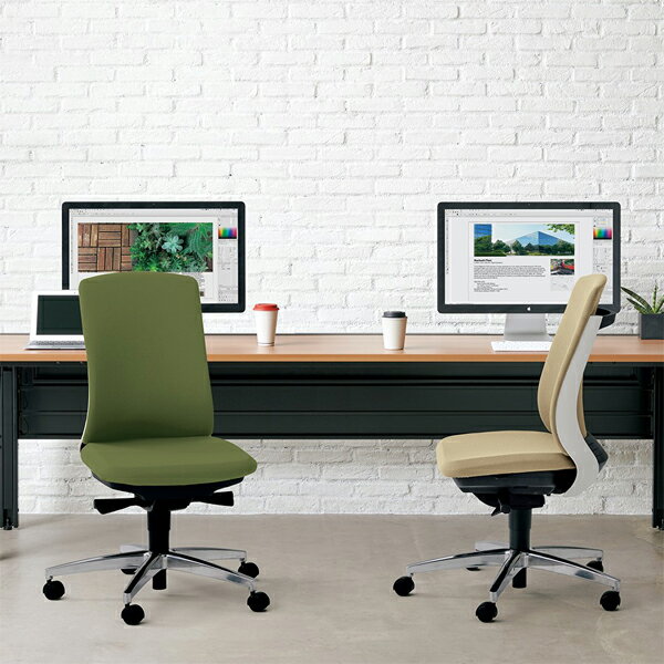 PLUS オフィスチェア BeneS ベネス 肘なし ハイバック バイカラーフレーム 樹脂脚 アッシュブラック KC-BN511SL BK220S[ テレワーク 在宅勤務 在宅ワーク リモートワーク 自宅勤務 在宅 SOHO スマートオフィス ] [2]