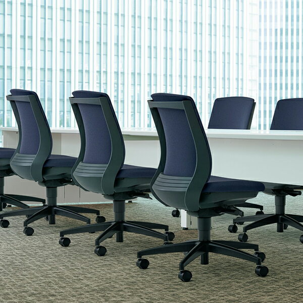 PLUS オフィスチェア BeneS ベネス 肘なし ハイバック バイカラーフレーム 樹脂脚 アッシュブラック KC-BN511SL BK220S[ テレワーク 在宅勤務 在宅ワーク リモートワーク 自宅勤務 在宅 SOHO スマートオフィス ] [3]