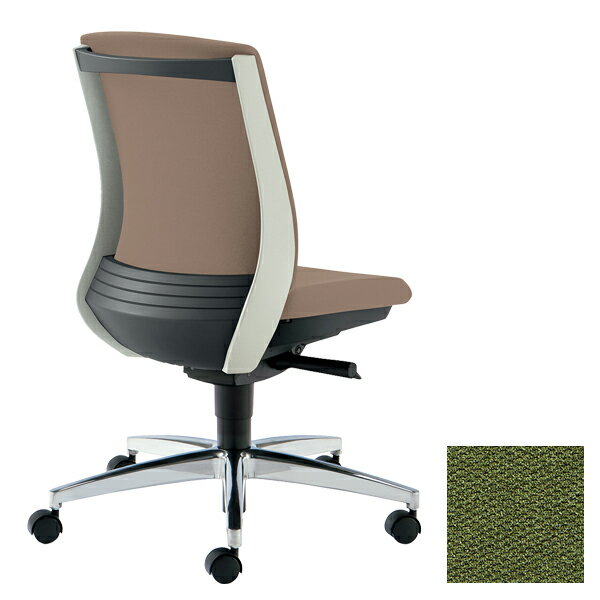 PLUS オフィスチェア BeneS ベネス 肘なし ローバック バイカラーフレーム アルミ脚 モスグリーン KC-BN513SL UG220S[ テレワーク 在宅勤務 在宅ワーク リモートワーク 自宅勤務 在宅 SOHO スマートオフィス ]