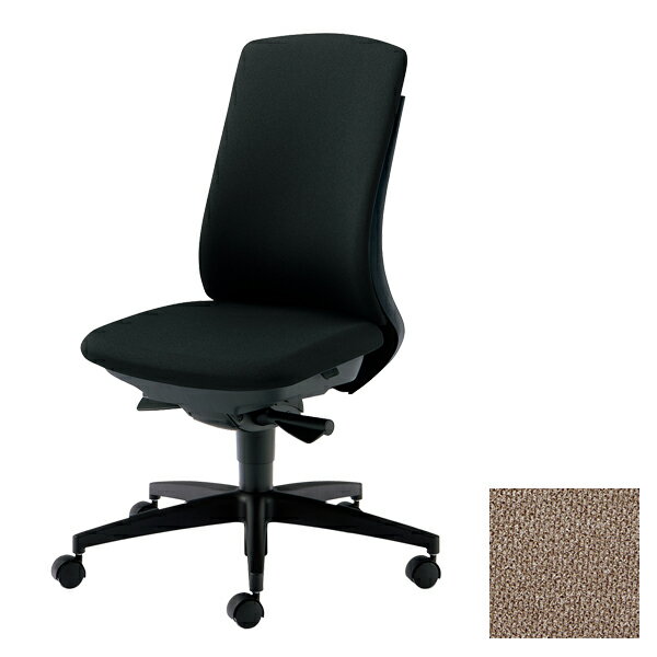 PLUS オフィスチェア BeneS ベネス 肘なし ハイバック ダークグレーフレーム 樹脂脚 ブラウン KC-BN31SL BR220S[ テレワーク 在宅勤務 在宅ワーク リモートワーク 自宅勤務 在宅 SOHO スマートオフィス ]