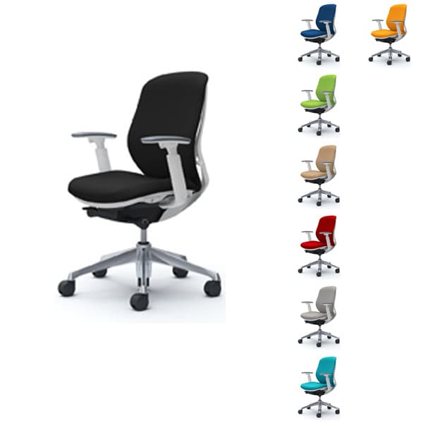 【ポイント10倍】オカムラ チェア Sylphy(シルフィー) 可動肘 背クッション ロー ホワイトボディ アルミ脚 C683BW[ テレワーク 在宅ワーク 在宅勤務 リモートワーク 自宅用オフィスチェア SOHO スマートオフィス ]