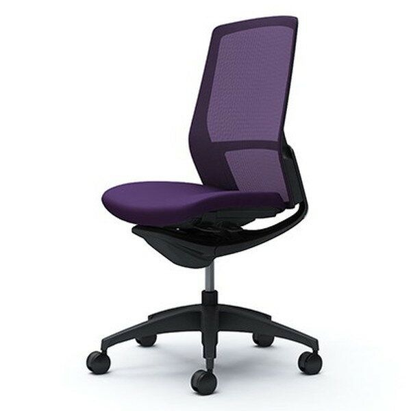 無附扶手 - 【受注生産品】オカムラ オフィスチェア フィノラ ハイバック 肘なし ブラックパネル ブラックボディ ブラック脚 座クッション パープル C737MR F1G0[ テレワーク 在宅勤務 在宅ワーク リモートワーク 自宅勤務 在宅 SOHO ]