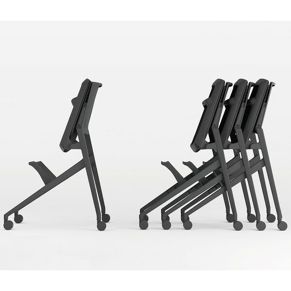 オカムラ ミーティングチェア Marca マルカ 背座メッシュ シルバーフレーム ブラックシェル 肘付 ダークブルー 81M2JG F1E4 [3]