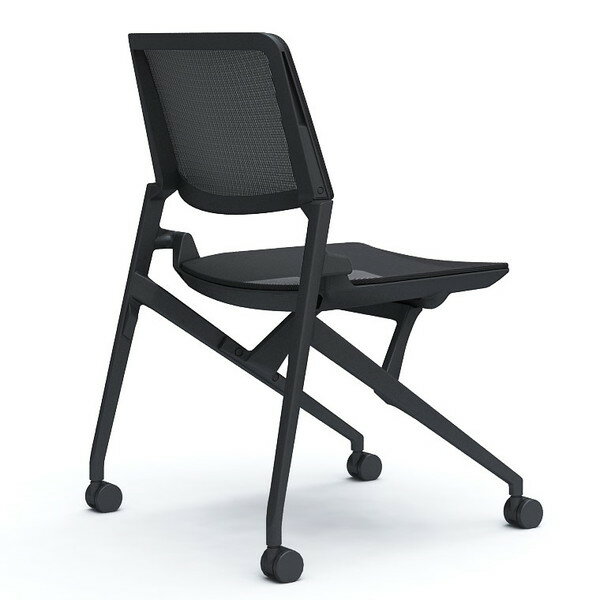 オカムラ ミーティングチェア Marca マルカ 背座メッシュ ブラックフレーム ブラックシェル 肘なし ブラック 81M2RC F1E1