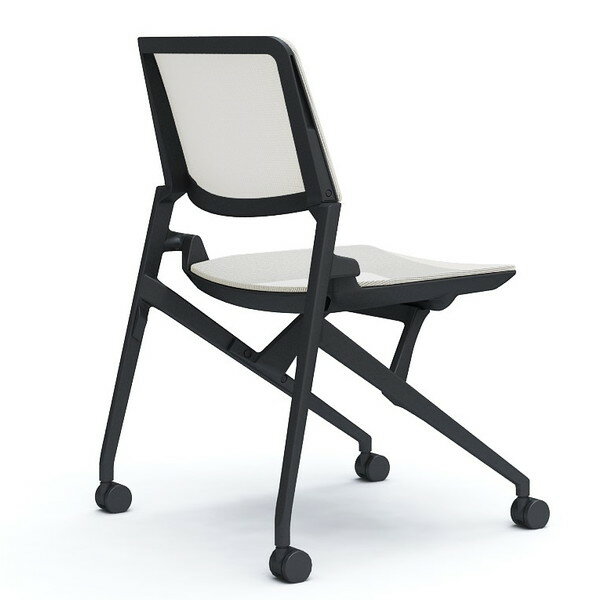 オカムラ ミーティングチェア Marca マルカ 背座メッシュ ブラックフレーム ブラックシェル 肘なし ホワイト 81M2RC F1E2