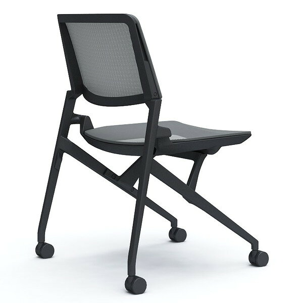 オカムラ ミーティングチェア Marca マルカ 背座メッシュ ブラックフレーム ブラックシェル 肘なし ミディアムグレー 81M2RC F1F2 [2]