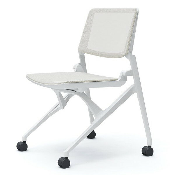 Without Armrest - オカムラ ミーティングチェア Marca マルカ 背座メッシュ ホワイトフレーム ホワイトシェル 肘なし ホワイト 81M2WC F1E2