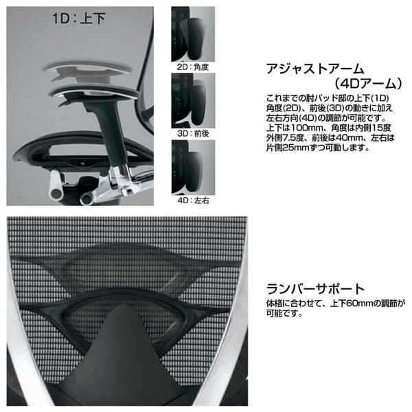 【受注生産品】オカムラ オフィスチェア ContessaII コンテッサ セコンダ ハイバック 5本脚 アジャストアーム 座:革張り ランバーサポート付 CC83BS [コンテッサ2 seconda マネジメントチェア エグゼクティブチェア 腰痛対策 背面メッシュ 高機能] [2]