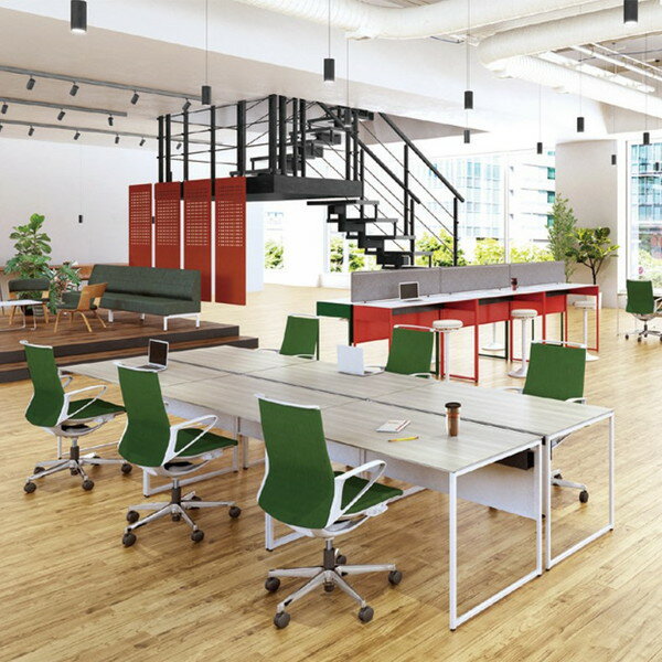 オカムラ 平机 ソリスト スタンダードタイプ ブラック脚 W1400×D700×H720mm ホワイト(メラミン天板) 3K20LD MK61 [ テレワーク 在宅勤務 在宅ワーク リモートワーク 自宅勤務 在宅 SOHO ]