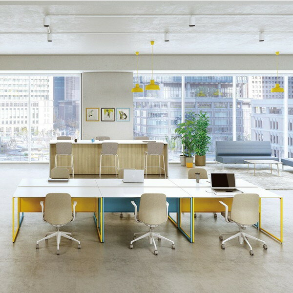 オカムラ 平机 ソリスト スタンダードタイプ オレンジレッド脚 W1000×D700×H720mm ラスティックパイン 3K20LF MHF8 [ テレワーク 在宅勤務 在宅ワーク リモートワーク 自宅勤務 在宅 SOHO ] [3]