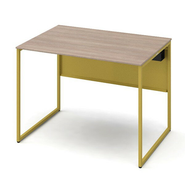 オカムラ 平机 ソリスト スタンダードタイプ イエロー脚 W1000×D700×H720mm チョークドエルム 3K20LF MHH6 [ テレワーク 在宅勤務 在宅ワーク リモートワーク 自宅勤務 在宅 SOHO ]