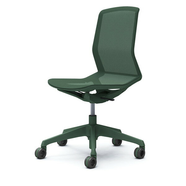 『受注生産品』オカムラ オフィスチェア シナーラ 肘なし ダークグリーン ホローウレタンキャスター CD..