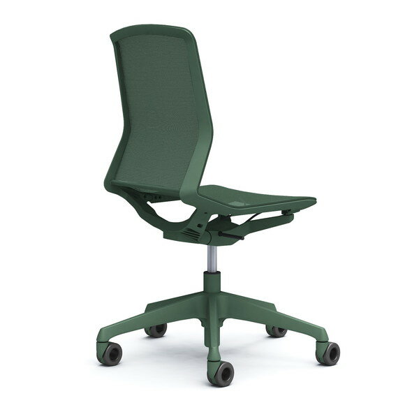 『受注生産品』オカムラ オフィスチェア シナーラ 肘なし ダークグリーン ホローウレタンキャスター CD76VK F2X5[ CYNARA テレワーク 在宅勤務 ]