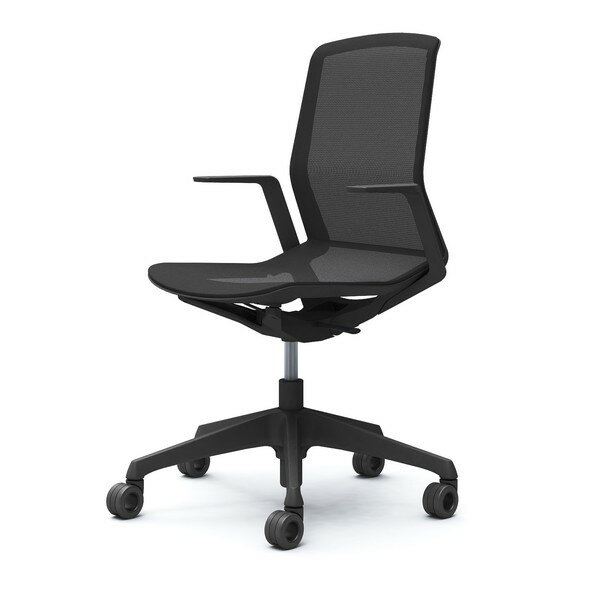 『受注生産品』オカムラ オフィスチェア シナーラ デザインアーム ブラック ホローウレタンキャスター CD77JK F2X1[ CYNARA テレワーク 在宅勤務 ]