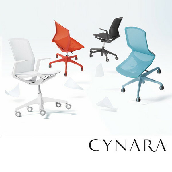 オカムラ オフィスチェア シナーラ ライトグレージュボディ デザインアーム ホワイト ホローウレタンキャスター CD77XK F2X2 [ CYNARA テレワーク ]