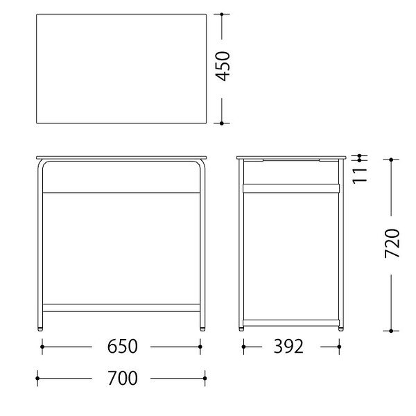 オカムラ ヴィヴァン テーブル W700×D450×H720mm ネオホワイト 8TFTTA ZJ14 [ VIVANT テレワーク 在宅ワーク 在宅勤務 ] [2]
