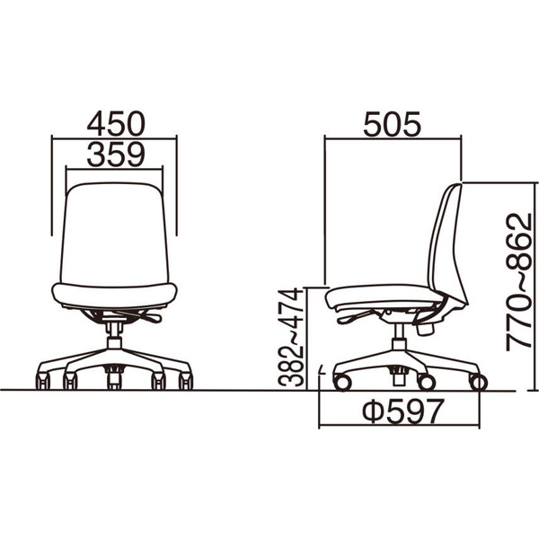 オカムラ ライブス エントリーチェア コンパクトタイプ ホワイトボディ 肘なし セージ CD13BW FZH6 [ Lives EntryChair テレワーク ] [3]