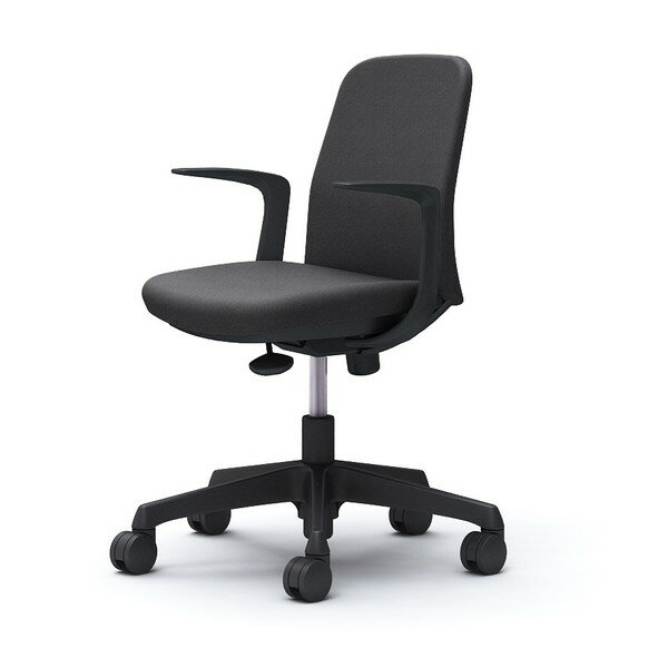 Rakuten - オカムラ ライブス エントリーチェア コンパクトタイプ ブラックボディ デザインアーム ダークグレー CD23AR FXW0 [ Lives EntryChair テレワーク ]