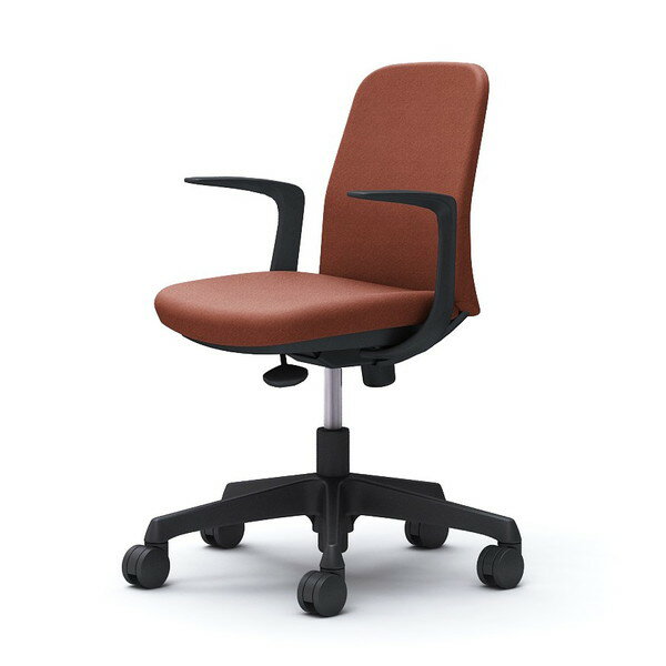 Rakuten - オカムラ ライブス エントリーチェア コンパクトタイプ ブラックボディ デザインアーム テラコッタ CD23AR FXW6 [ Lives EntryChair テレワーク ]
