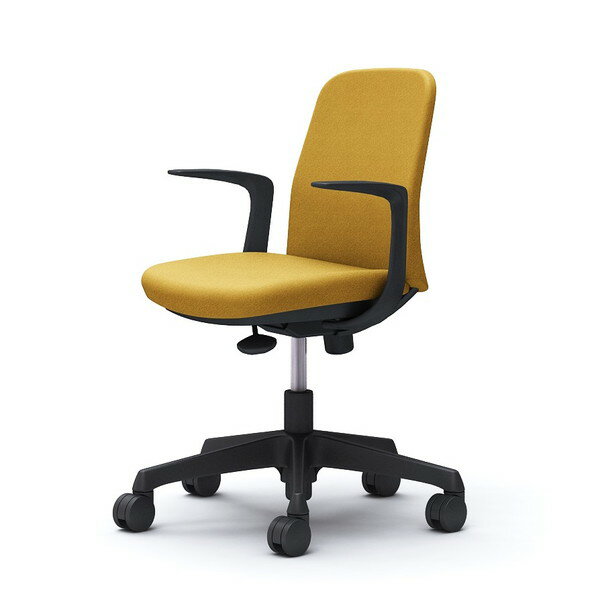 Rakuten - オカムラ ライブス エントリーチェア コンパクトタイプ ブラックボディ デザインアーム イエロー CD23AR FXW7 [ Lives EntryChair テレワーク ]