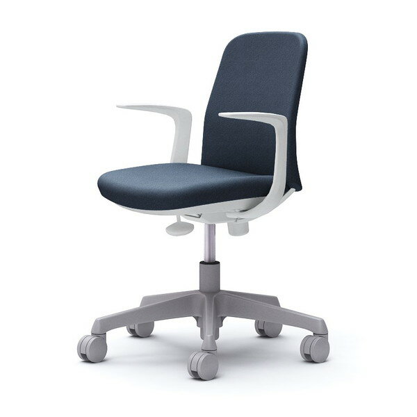 Rakuten - オカムラ ライブス エントリーチェア コンパクトタイプ ホワイトボディ デザインアーム インディゴ CD23BW FXW4 [ Lives EntryChair テレワーク ]