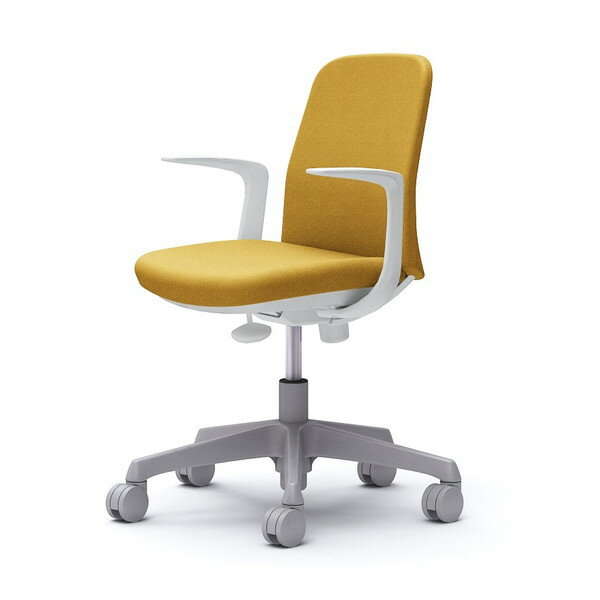 Rakuten - オカムラ ライブス エントリーチェア コンパクトタイプ ホワイトボディ デザインアーム イエロー CD23BW FXW7 [ Lives EntryChair テレワーク ]