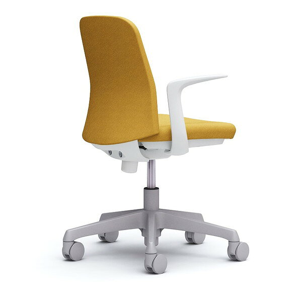 オカムラ ライブス エントリーチェア コンパクトタイプ ホワイトボディ デザインアーム イエロー CD23BW FXW7 [ Lives EntryChair テレワーク ] [2]