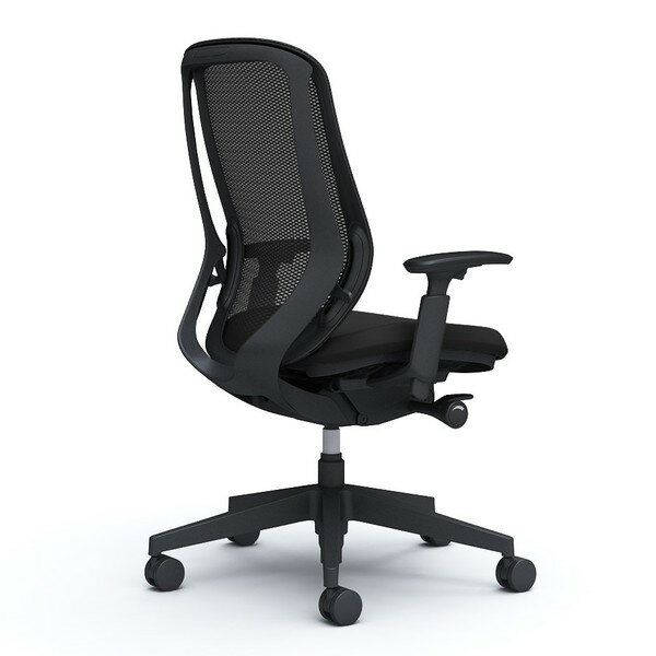【ポイント10倍】オカムラ オフィスチェア シルフィー ハイバック ブラックボディ 樹脂脚 背メッシュ アジャストアーム ウレタンキャスター ブラック C685ZR FMP1 [2]