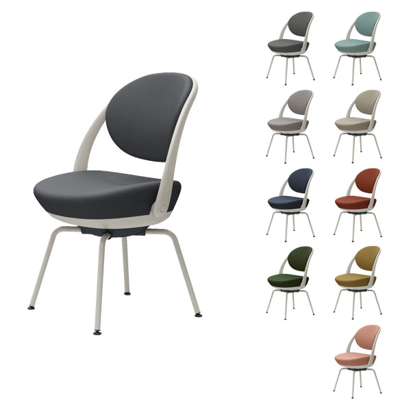 Personal Chairs - 【ポイント10倍】オカムラ チェア パラベル スタンダードタイプ ライトグレージュボディ スチール4本脚 ツイル布 8CBAGL[ PARABEL オフィスチェア テレワーク 在宅勤務 ]