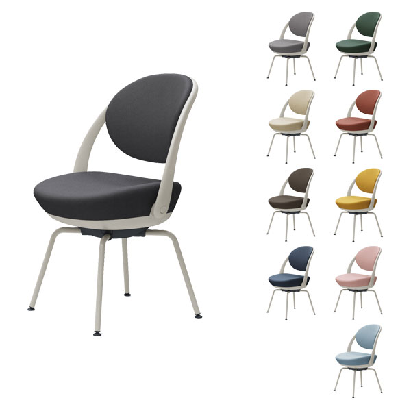 【期間限定ポイント10倍】オカムラ チェア パラベル スタンダードタイプ ライトグレージュボディ スチール4本脚 インターロック布 8CBAGL [ PARABEL オフィスチェア テレワーク 在宅勤務 ]