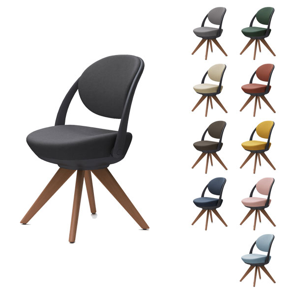 【ポイント10倍】オカムラ チェア パラベル スタンダードタイプ ブラックボディ 木製4本脚 インターロック布 8CBAYR[ PARABEL オフィスチェア テレワーク 在宅勤務 在宅ワーク ]