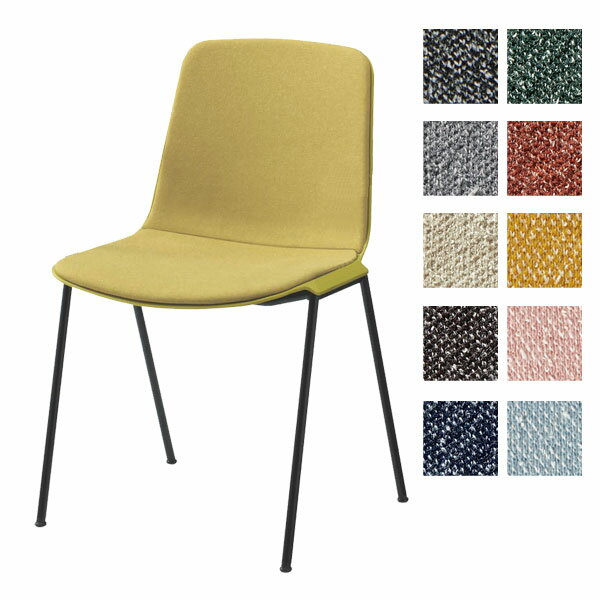 オカムラ チェア プック ブラックフレーム ブラックシェル 肘なし 背座パッド付 L681MB [ Puc オフィス家具 家具 椅子 ミーティングチェア ]