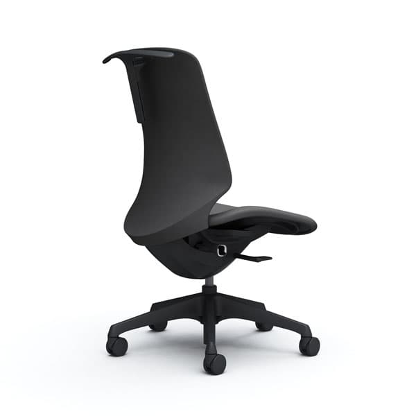『受注生産品』オカムラ オフィスチェア スフィア ハイバック ブラックボディ 肘なし 座調節無 ハンガー付 ノーマルナイロンキャスター インターロック CT1DAA FX [3]