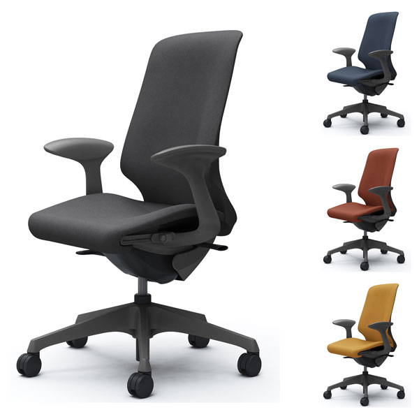 『受注生産品』オカムラ オフィスチェア スフィア ハイバック ダークグレーボディ 固定肘 座調節有 ノーマルナイロンキャスター インターロック CT2AAE FX