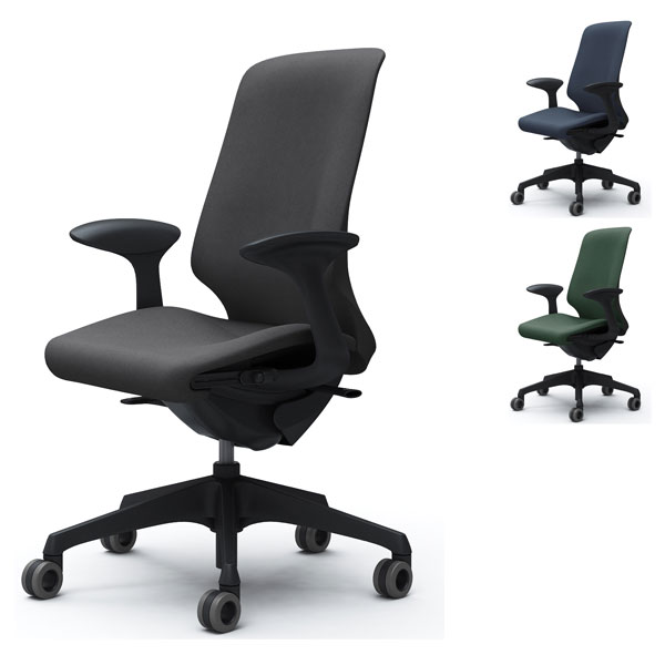 Highly Efficient Chairs - 『受注生産品』オカムラ オフィスチェア スフィア ハイバック ブラックボディ 固定肘 座調節有 ホローウレタンキャスター インターロック CT2AFA FX