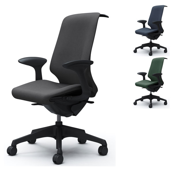 『受注生産品』オカムラ オフィスチェア スフィア ハイバック ブラックボディ 固定肘 座調節有 ハンガー付 ノーマルナイロンキャスター インターロック CT2BAA FX