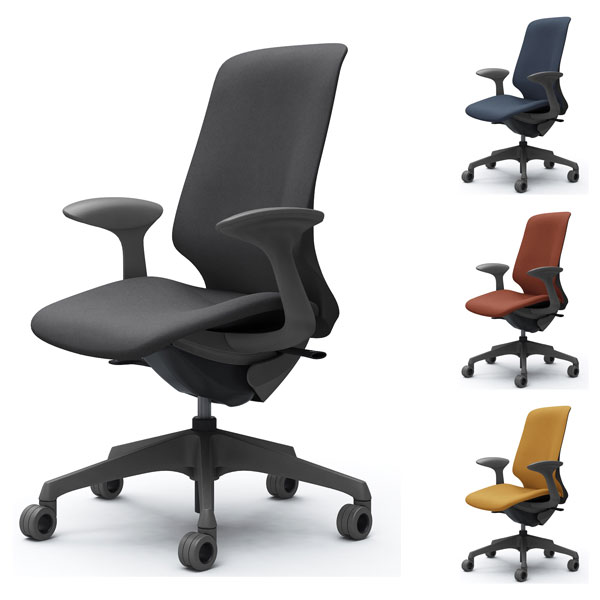 『受注生産品』オカムラ オフィスチェア スフィア ハイバック ダークグレーボディ 固定肘 座調節無 ホ..