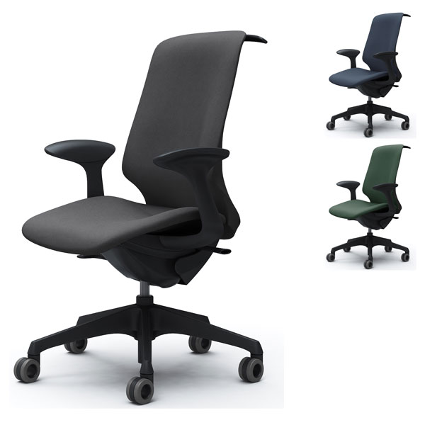 『受注生産品』オカムラ オフィスチェア スフィア ハイバック ブラックボディ 固定肘 座調節無 ハンガー付 ホローウレタンキャスター インターロック CT2DFA FX